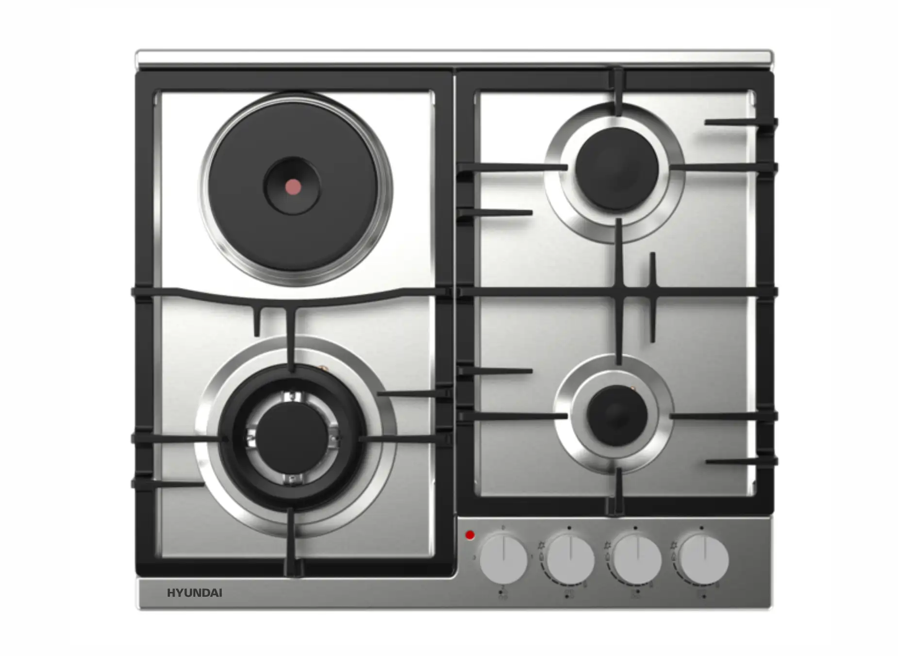 HYUNDAI - გაზქურის ზედაპირი გაზის - BI60FS2G1W1HPW3-IXCP ( INOX  )
