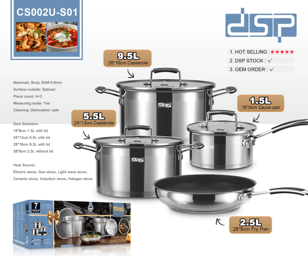 DSP - ტაფა/ქვაბების კომპლექტი - CS002U-S01 DSP - ტაფა/ქვაბების კომპლექტი - CS002U-S01 - Image 1